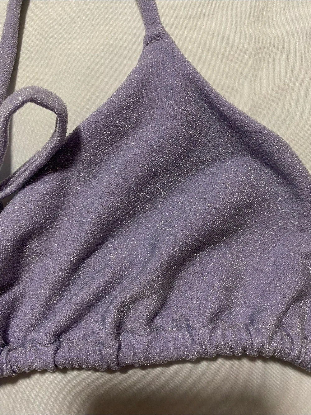 H&M Sparkle Lavender Triangle Bikini Top